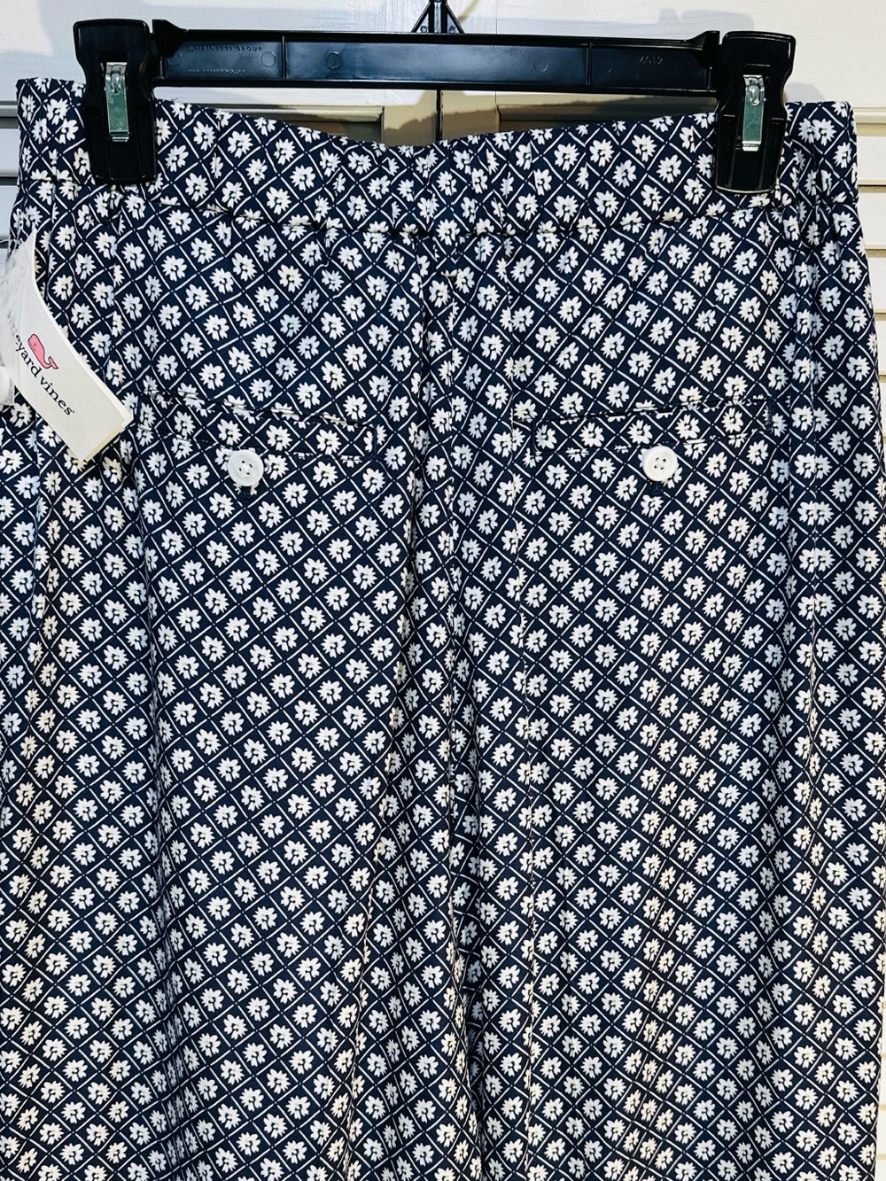 NWT Navy White Wide Leg Palazzo Pants Silk Blend High Rise Size 6 - Picture 5 of 16